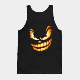 Scary Pumpkin Face Jack O Lantern Halloween Costume Tank Top